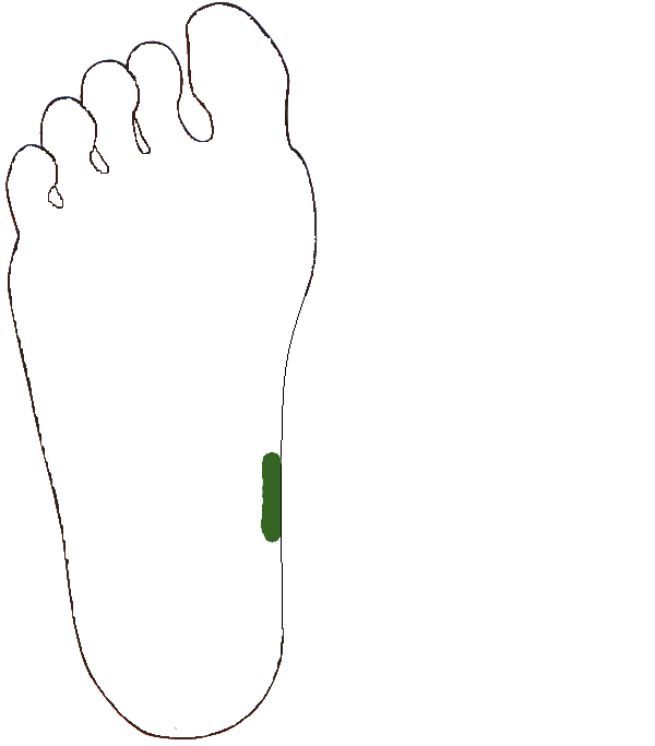 Ágyékcsigolyák. Jobb talp